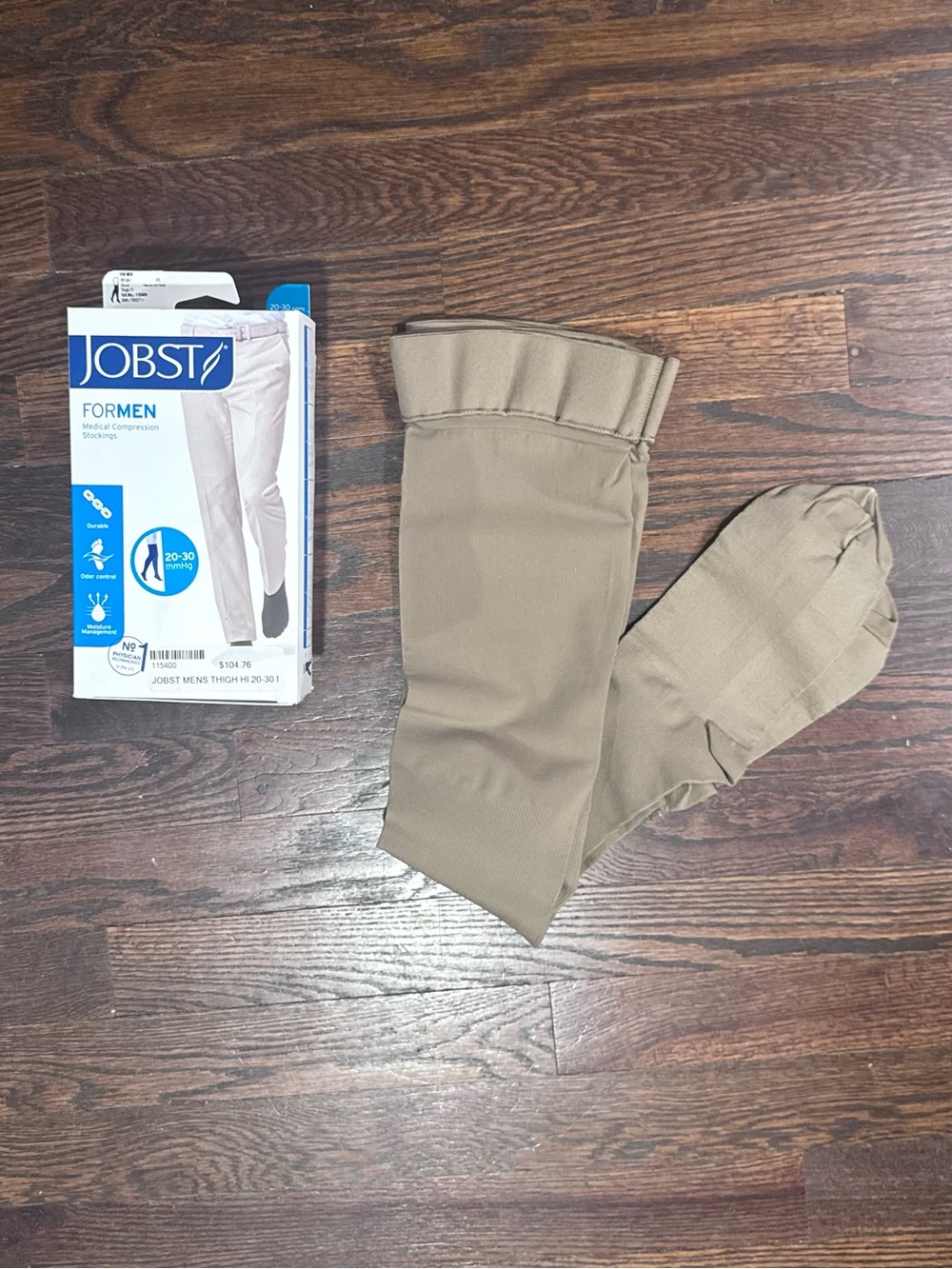 Jobst ForMen Thigh High Compression Socks — Beige